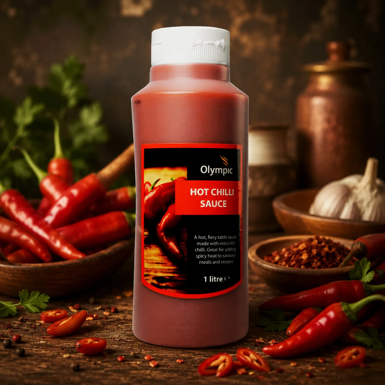 Olympic Hot Chilli Sauce 6x1L Bottle